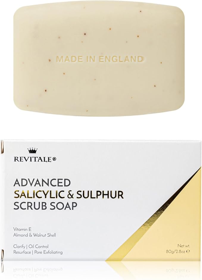 Revitale Advanced BHA Salicylic Acid & Sulphur Scrub Soap – Clarifying Exfoliating Bar