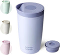 BOTTLE BOTTLE Insulated Travel Mug 350ml Stainless Steel Office Coffee Cup with Push Button Lid Keeps Cold and Hot for 8 Hours (Blue)