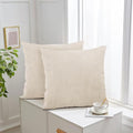 Aspire Homeware Cream Cushions with Covers Included 45 x 45 cm Pack of 2 (2-Cushion Covers, 2-Inserts) with Invisible Zipper Pattern Cushion for Home Décor, Bedroom & Sofa (18x18 Inchs)