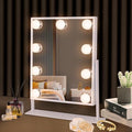 Hansong Vanity Mirror with Lights Light Up Hollywood Makeup Mirror with 9 LED Bulbs Tabletop 360 Rotation with 10x Magnifying Mirror