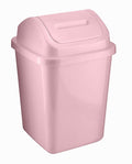 HOMESHOPA Plastic Swing Top Waste Bin, 5Litre Rubbish Recycling Waste Paper Trash Can, Square Small Flip Top Lid Dustbin, Home Kitchen Household Bathroom Office Garbage Bin (Pink)