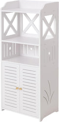Bathroom Storage Cabinet – Floor Standing Organizer with Shelves & Door, Multifunctional Storage Unit for Home, Office, Living Room, Kitchen, or Entryway (3 Tier)