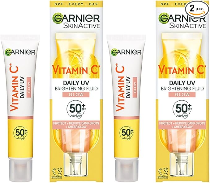 Garnier DOUBLE Vitamin C Daily UV Brightening Fluid Sheer Glow SPF50+