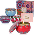 Scented Candles Gifts for Women, Soy Vanilla Candle Presents for Women,4 Pack Metal, Birthday Gifts for her, Mother's Day, Christmas[Energy Class A]