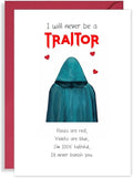 Traitors Valentine’s Day Card – Funny Romantic A5 Greeting Card Inspired by BBC TV Show The Traitors – Faithful Love, Humour Card for Boyfriend, Girlfriend, Husband or Wife