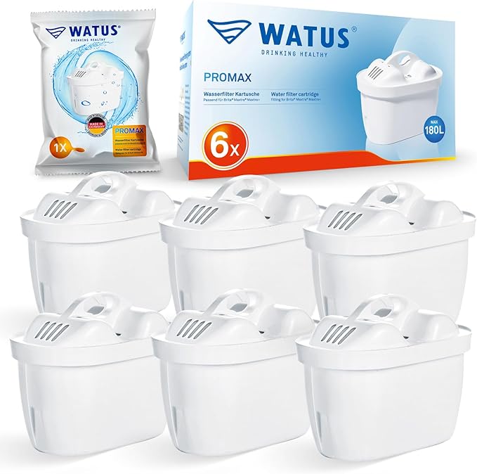 Water Filter Cartridges, for Brita Water Filter Cartridges, Brita Maxtra Pro, Maxtra Plus, Reduces Lead, Chlorine, Heavy Metals and Limescale in Water (6)