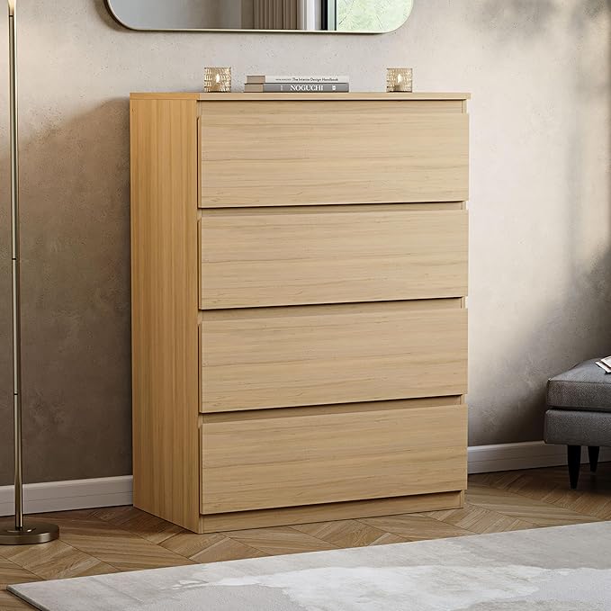 Vida Designs Denver 4 Drawer Chest of Drawers Pine – Modern Wooden Storage Unit
