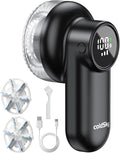 coldSky Rechargeable Fabric Shaver, Lint Remover with Digital Display, Sweater Razor with 6 Leaf Blades and Safety Lock, 3 Speed, Defuzzer for Lint Removal,