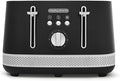 Morphy Richards Illumination 4 Slice Toaster, 7 Toast Settings, Browning Controls, Variable Width Slots, Auto Pop-up, Removeable Crumb Tray, Cord Storage, 1500W, Black, 248020