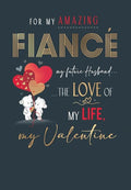 Piccadilly Greetings Valentine's Day Card, For My Amazing Fiancé - 9 x 6 inches