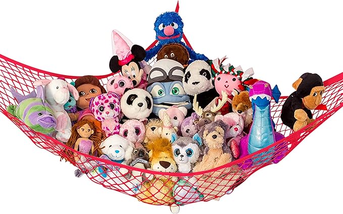 Lilly's Love Teddy Hammock - Toy Storage for Soft Stuffed Animals - (Red)
