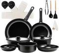23 Pieces of Household Aluminum cookware Suitable for Gas, Electric, and Ceramic stoves, Making it an Ideal Choice for Home Kitchens.