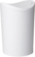 TATAY Bathroom Bin with Swing Lid | Compact and Modern Design | Durable Plastic and Easy to Clean | Made in Spain with 6L Capacity | 19 x 19 x 28 cm – White Toilet Bin
