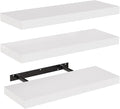 STOREMIC Floating Shelves, Shelves for Wall, 3 White Shelves Screw Mounted, Modern Decorative Display Wall Shelves with Easy Installation for Bathroom, Bedroom, Office, Living Room, etc