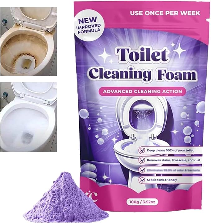 Fizzclean Toilet Cleaner,Fizz Clean Toilet Cleaning Foam,Touch Free Fizzy Foam Toile/t,Toile/t Cleaning Foaming Powder,Fizz Clean T/oilet Cleaner,Limescale Remover Powder,T/oilet Bowl Cleaner