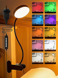 Desk Lamp,10 Colors RGB&Warm White Desk Light,10 Brightness Dimmable Clip On Light,500LM Bright Reading Light,USB Adapter Table Lamp for Office,Computer,Work,Study,Craft,Bedside Table,Bedroom