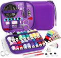 Sewing Kit, AUERVO Mini Sewing Kits 86PCS Thread and Needles Set for Adults, DIY,Home, Travel & Emergency with Compact Small Purple Zipper Case