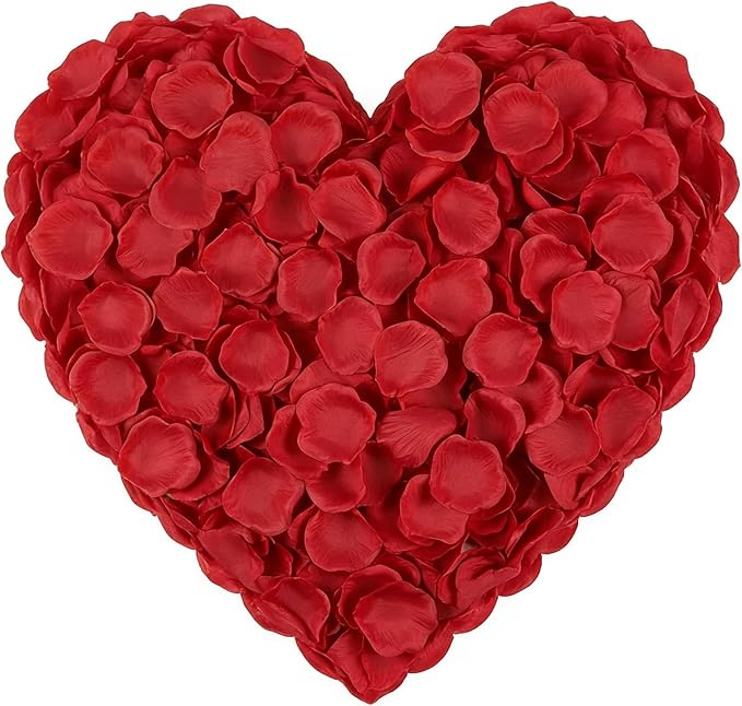 3000pcs Red Rose Petals for Her Set, Artificial Roses Flower Petals for Romantic Night, Valentines Day Decorations and Wedding, Event, Party, Home Decor, Bedroom Decoration Wedding Party