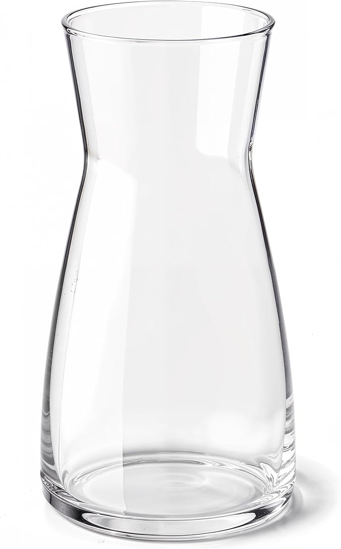 Vases, Vase Flowers Glass, Ledoir 20cm 8 Inch Tall Modern Essentials 1L Clear Modern Living Room Round Flower Jug Pampas Decor Simplistic Gifting Flowera Tulip Rose