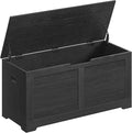 VASAGLE Storage Chest, Storage Bench, Blanket Box with 2 Safety Hinges, Shoe Storage Bench, Farmhouse Style, 40 x 100 x 46 cm, for Hallway, Bedroom, Living Room, Ebony Black LSB061B01