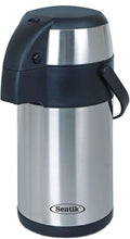 Sentik 5 Litre Pump Action Airpot/Thermal Coffee Flask/Stainless Steel Insulated Vacuum Thermo Airpot / 24 Hour Heat Retention / 24 Hour Cold Retention/Hot Water Jug