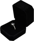 Ring Box Velvet Jewellery Gift Boxes Earring Storage Case Organizer, Black (RRB-JZ1)