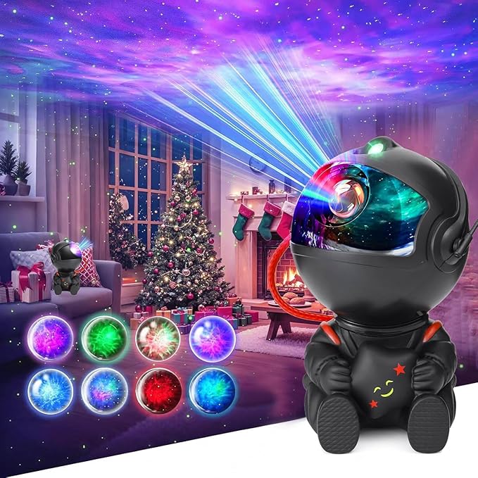 Astronaut Galaxy Projector, Star Night Light With Remote Control, USB Powered 360° Adjustable Space Buddy for Kids Bedroom Adults Room (Black)[Energy Class G]