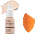 Phoera Foundation Makeup, Full Coverage, Soft Matte Oil Control Concealer, Liquid Foundation Long Lasting 24HR Waterproof 30ml (101 Porcelain & Makeup Sponge)