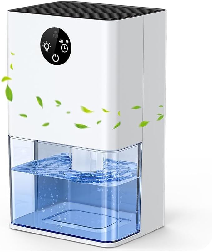 Dehumidifier for Home 22.5W，1800ML Electric Dehumidifiers 400ML/Day Auto Off 4/8H Timer Auto Defrost Ultra Quiet 7 Coloured LED Portable Dehumidifier for Drying Clothes Bedroom, Bathroom, Wardrobe, RV