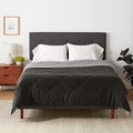 Amazon Basics Reversable Coverless Duvet King Size, 220 x 240cm, Grey/Black