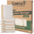 Composty Loofah Sponges Washing Up | Award Winning | 6 Pack | Eco Kitchen Sponge | Non Scratch Scourers | Compostable & Plastic Free | Cellulose Dish Sponge | Biodegradable Household Cleaning Pads