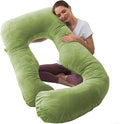 U Shaped Full Body Pregnancy Pillow with Removable Cover for Maternity Women,Pregnancy Pillows for Sleeping,Support for Back, Legs, Belly,55 Inch Pregnancy Pillow for Women (Cotton, Grass Green)