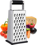 Cheese Grater, Box Grater for Cheese Stainless Steel Vegetable Slicer Food Shredder 4-Sided Graters for Kitchen