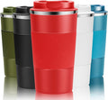 YINJOYI Travel Mug Reusable Coffee Cups Thermal Insulated Vacuum Insulation Stainless Steel Bottle for Hot Cold Drinks (Red, 510ml)