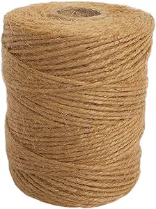ANSIO Natural Jute Twine, 101 m / 333 ft – 2 mm 3-ply Rustic Brown Garden Twine String for Crafts, Floristry, Gift Wrapping & Plant Tying - Pack of 1