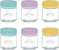 Kilner Kids Glass Baby Food Jars Set of 6x 110ml Reusable Jars with Airtight Silicone Lids in Purple, Yellow, and Turquoise Ideal for Homemade Purees, Batch Cooking and Portable Storage