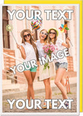 AK Giftshop Personalised Fun Birthday Card Custom With Your Text Photo Image/s