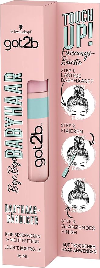 got2b Bye Bye Baby Hair Mascara Brush (16 ml), Brush for Baby Hair Fixing, Shiny Finish, Feather Light, Non-Greasy, Travel-Friendly