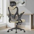 YONISEE Office Chair - Ergonomic Desk Chair with Lumbar Support Headrest Adjustable, Padded Flip-up Armrests Comfy Seat Cushion High Back Executive Manager Chair For Home Office