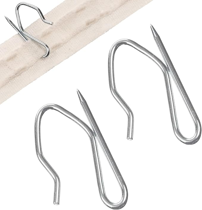 50pcs Heavy Duty Zinc Metal Drapery Pin Hooks,Metal Curtains Hooks,Curtain Pin Hooks,Window hooks metal,Pinch Pleat CurtainHooks,Heavy Duty CurtainHooks for Window/Shower/Pencil Pleat Curtain