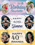 Hippowarehouse Personalised Happy Birthday Banner 5ft x 2ft Photo Custom Image Name Age Poster Kids Party Banner
