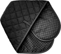Black Double Oven Gloves – Heat Resistant 250°C Silicone Gloves, Extra Long Oven Mitts, Non-Slip Grip for Cooking, Baking, BBQ, Kitchen Gloves