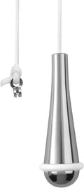 Bathroom Light Pull Cord Handle Chrome Teardrop Pendant Weight Connector with 150cm Long Nylon White String Extension Replacement for Bathroom Toilet Light Ceiling Lights Fan Switch
