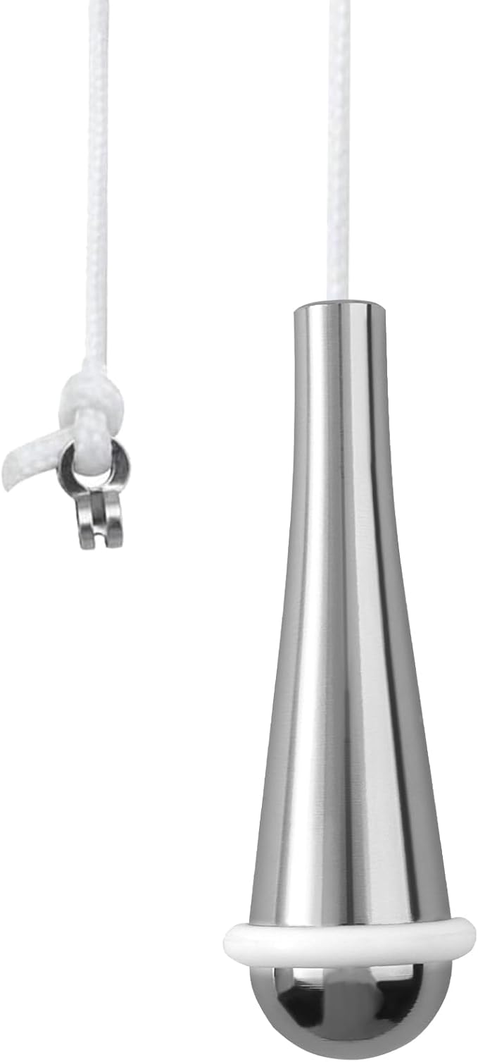 Bathroom Light Pull Cord Handle Chrome Teardrop Pendant Weight Connector with 150cm Long Nylon White String Extension Replacement for Bathroom Toilet Light Ceiling Lights Fan Switch