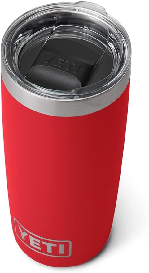 YETI Rambler 10 oz (295 ml) Tumbler with Removable Magslider Lid, Stainless Steel Vacuum Insulated Coffee Cup, Rescue Red