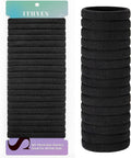Elastic Hair Ties - 20 Pcs Thick Hair Bands, No Damage Scrunchies for Women & Men, Black Hair Bobbles & Ponytail Holders