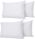 Pillow Cases 4 Pack White, Soft & Breathable 100% Brushed Microfiber Pillowcase. Anti-Allergic & Machine Washable with Secure Envelope Closure, Multicolor, UK Size 50 × 75 cm