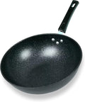 ZENO Non Stick Frying Pan 30cm | Wok Frying Pan | Frying Pans with Granite Induction for Induction, Electric and Gas Hobs | Omelette Pans | Black