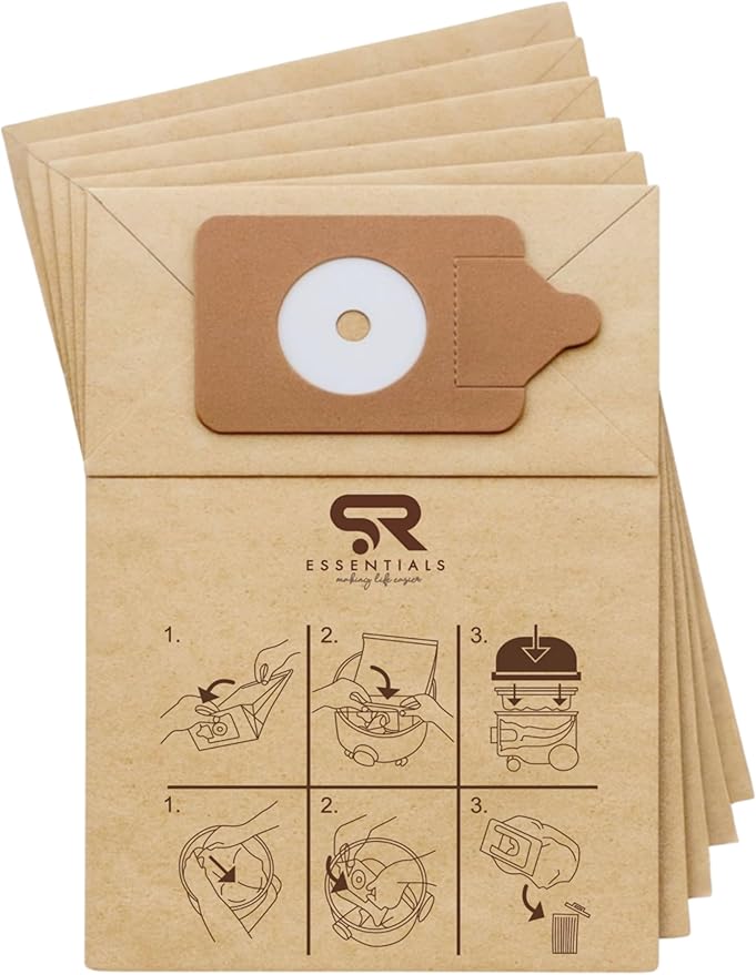 5pcs Henry Hoover Bags, Double Layer Replacement Paper Dust Bags Compatible with Numatic Henry Hetty Hoover Vacuum Cleaner (Brown)