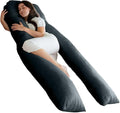 Bedding Home Charcoal 9ft U Shaped Pregnancy Pillow | Cuddle Cushion Maternity Pillow For Pregnant Women | Full Body Support Long Pillows for Sleeping (9ft Pillow, Charcoal)